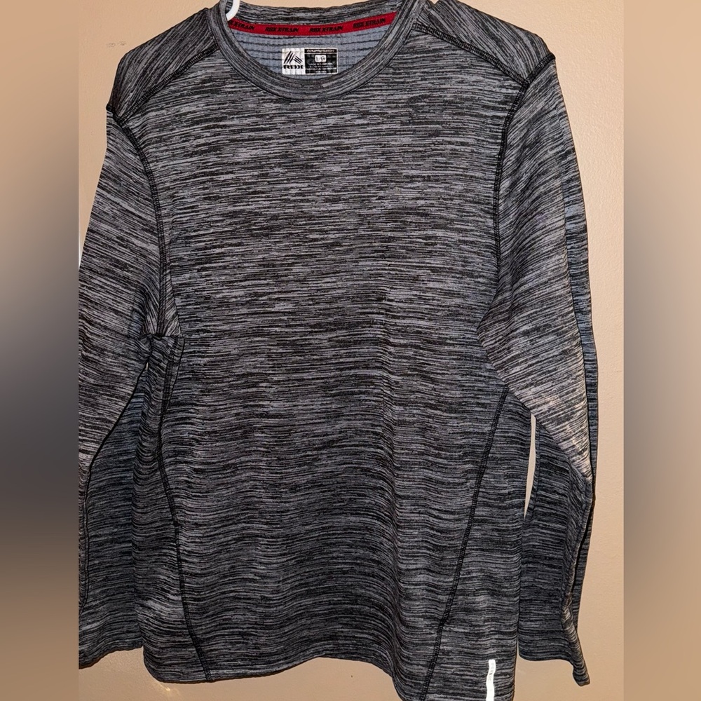 Grey and black thermal long sleeve shirt